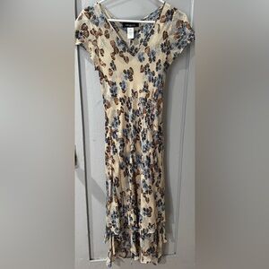 Jones New York Floral Print Cream Dress